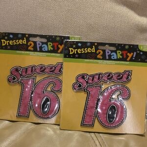 Lot Of 2 Pink Sweet Iron On Appliques